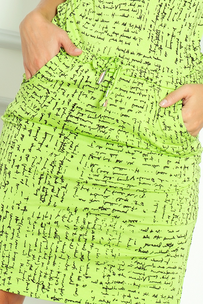 13-35 Sukienka sportowa - Papirus napis + zielony-5